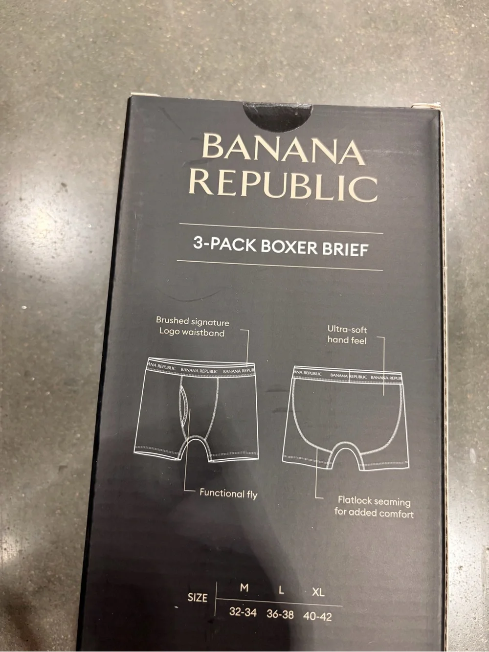 Banana Republic Men’s 3-Pack Boxer Briefs - Black new in box sealed